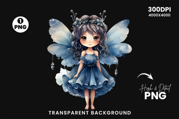 Watercolor Cute Butterfly Princess Sublimation Clipart PNG