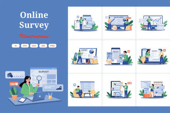 M739_Online Survey Illustration Pack 1