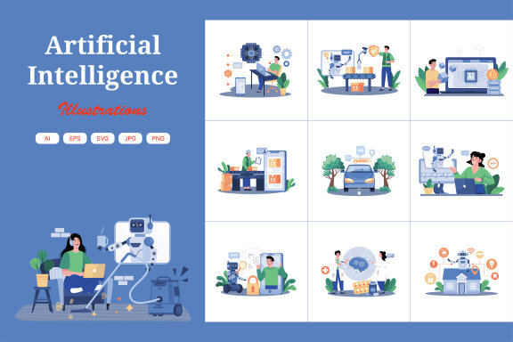 M737_Artificial intelligence Illustration Pack 1