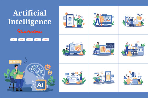 M737_Artificial intelligence Illustration Pack 2