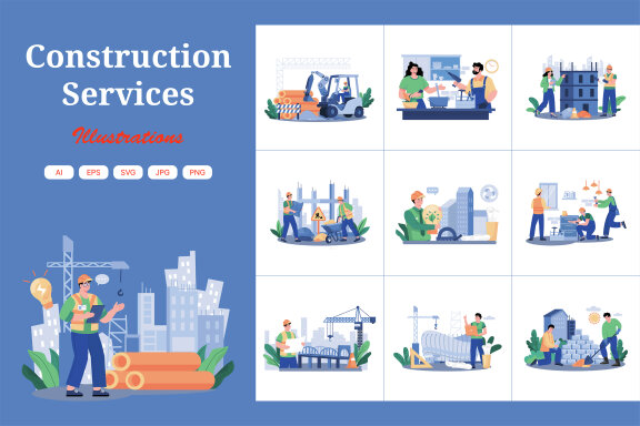M735_Construction Services Illustration Pack 1