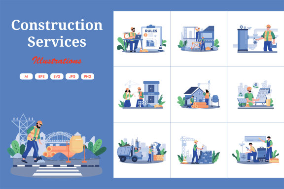 M735_Construction Services Illustration Pack 2
