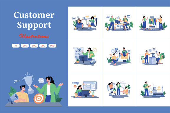 M733_Customer Support Illustration Pack 1