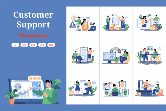 M733_Customer Support Illustration Pack 2