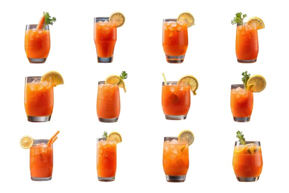 collection carrot juice ice transparent background