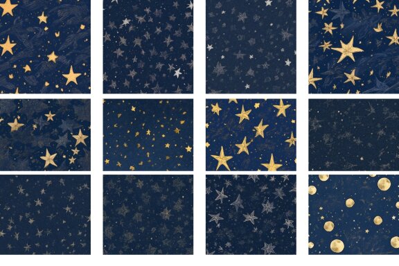 star pattern with night blue sky background