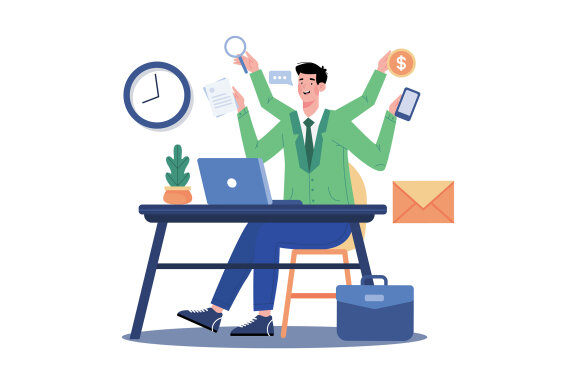 M729_ Multitasking Concept Illustration Pack