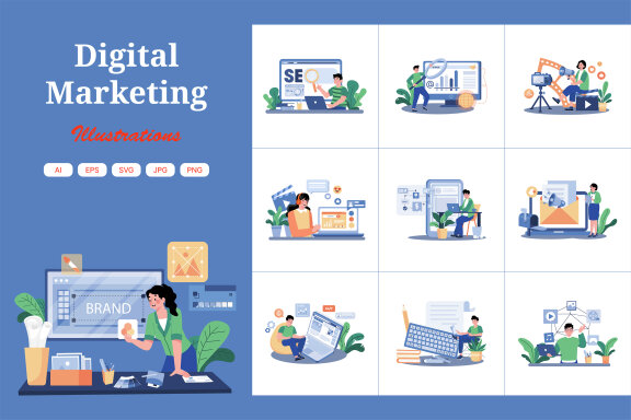 M727_Digital Marketing Illustration Pack 1