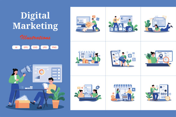 M727_Digital Marketing Illustration Pack 2