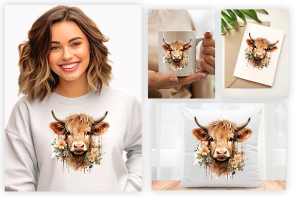 Cute Baby Highland Cow FREE Clipart PNG