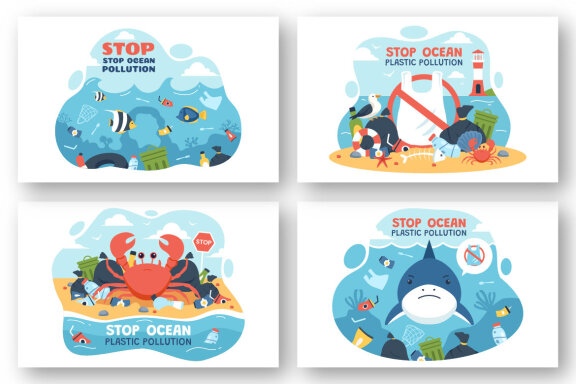 9 Stop Ocean Plastic Pollution Illustration