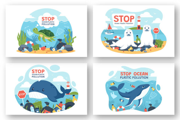 9 Stop Ocean Plastic Pollution Illustration