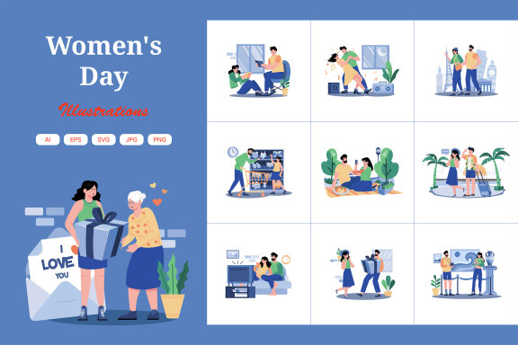 M717_Women's Day Illustration Pack 2