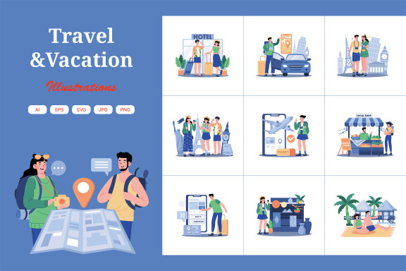 M711_Travel & Vacation Illustration Pack 1