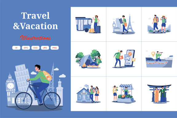 M711_Travel & Vacation Illustration Pack 2