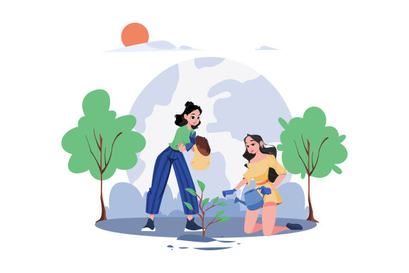 M707_Green Living FREE Illustration Pack