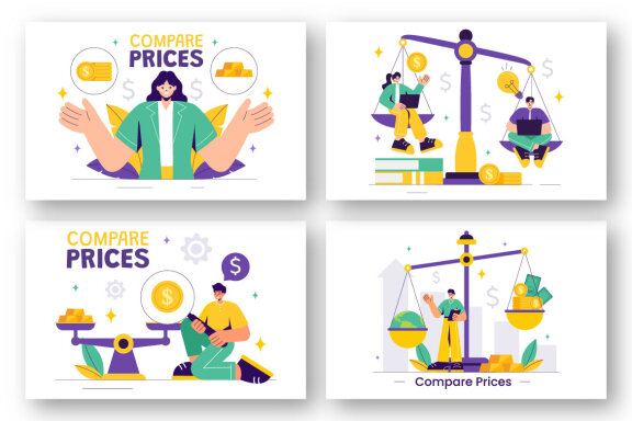 9 Compare Prices Economy Illustration