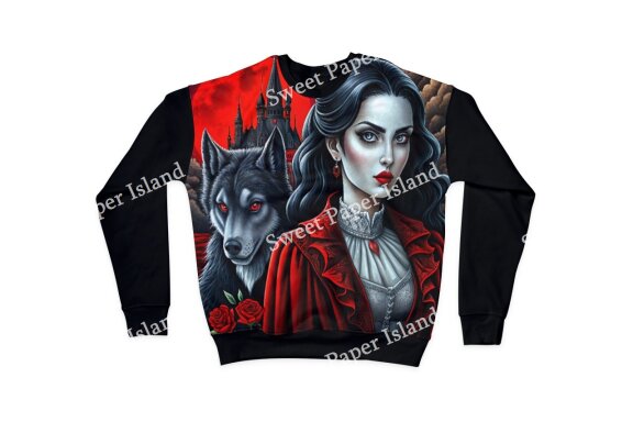 Pack Of 8 Digital Papers - Romance Between Vampires And Wolves In Watercolor