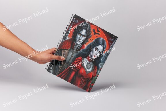 Pack Of 8 Digital Papers - Romance Between Vampires And Wolves In Watercolor
