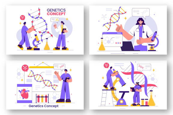 9 Genetic Science Concept Illustration