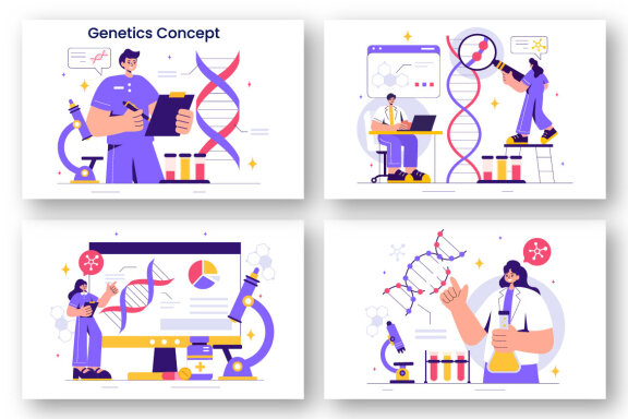 9 Genetic Science Concept Illustration