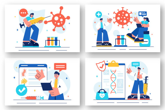 13 Immunologist Vector Illustration