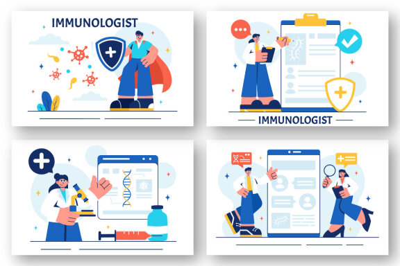 13 Immunologist Vector Illustration