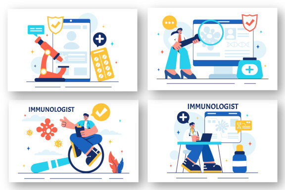 13 Immunologist Vector Illustration