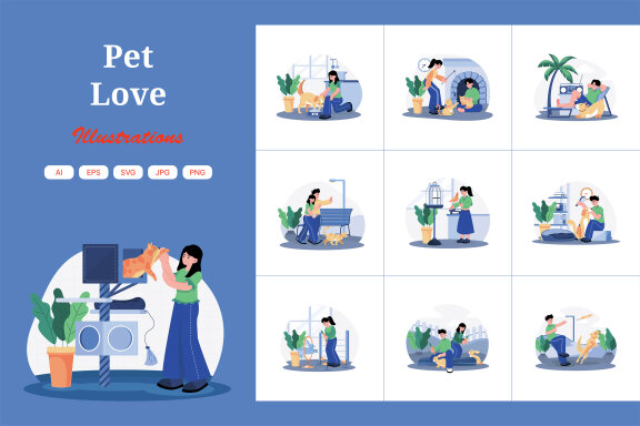 M703_Pet Love Illustration Pack