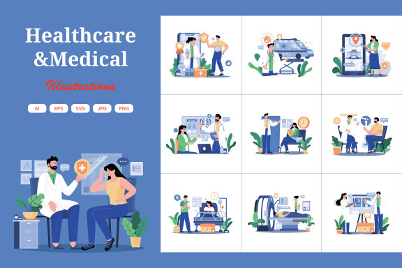 M701_Healthcare & Medical Illustration Pack 1