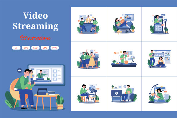 M698_Video Streaming Illustration Pack 2