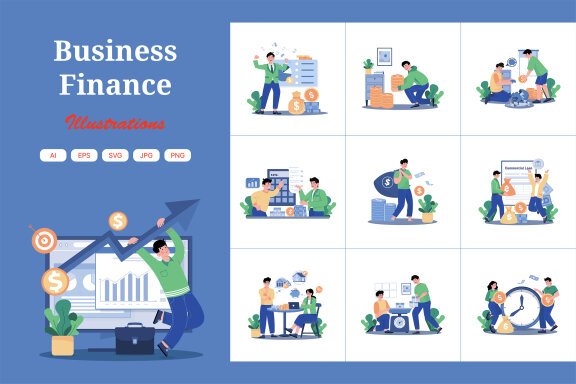M696_Business Finance Illustration Pack 1