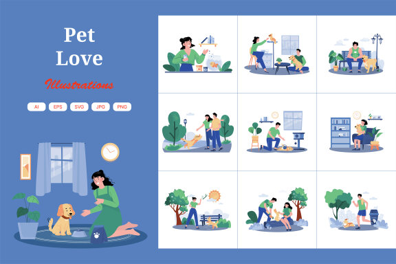 M694_Pet Love Illustration Pack