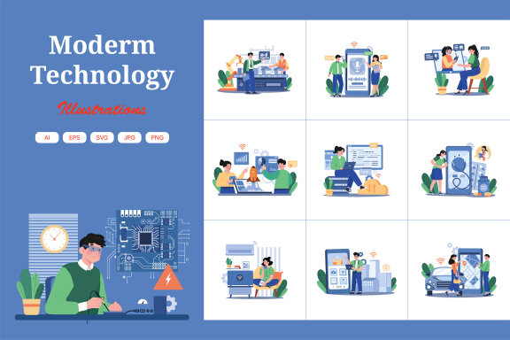 M682_Modern Technology Illustration Pack 2