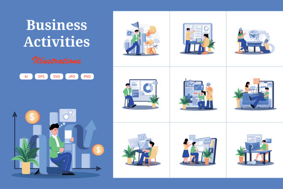 M678_Business Activities Illustration Pack