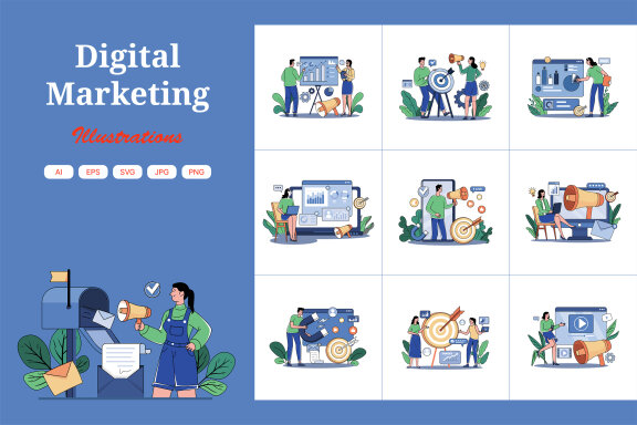 M675_Digital Marketing Illustration Pack 1