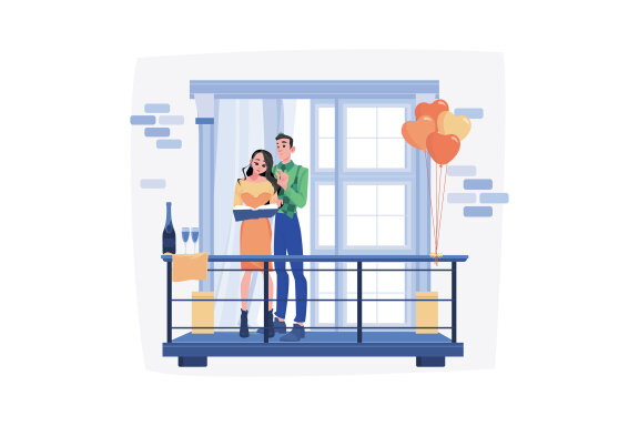 M667_Couple In Love Illustration Pack