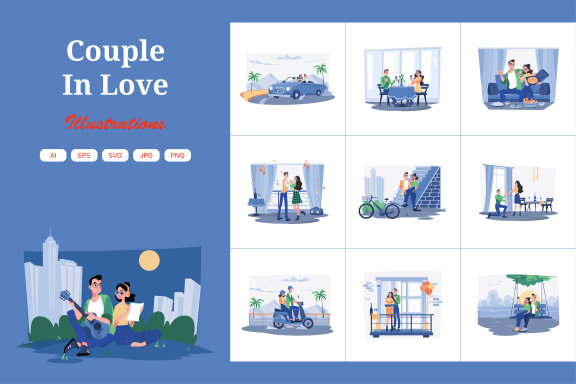 M667_Couple In Love Illustration Pack