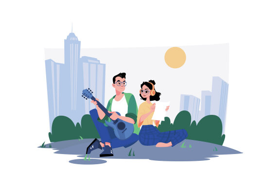 M667_Couple In Love Illustration Pack