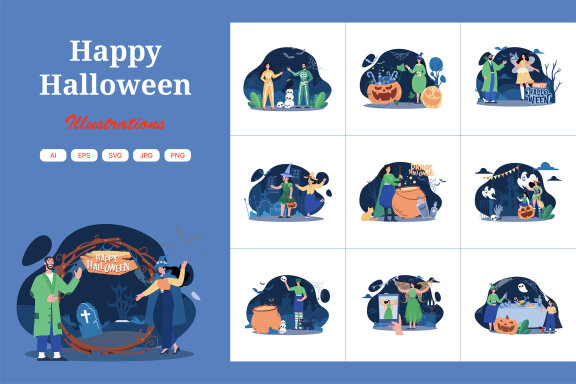 M663_Happy Halloween Illustration Pack