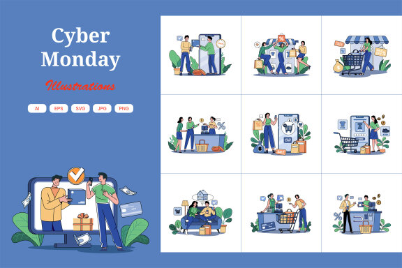 M656_Cyber Monday Illustration Pack