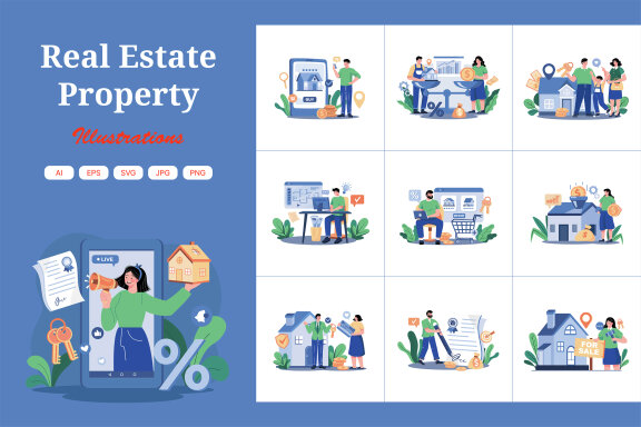M651_Real Estate Illustration Pack