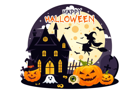 14 Halloween Night FREE Illustrations