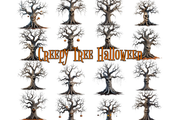 Creepy Tree Halloween Clipart
