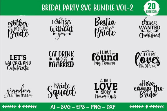 Bridal Party SVG Bundle 