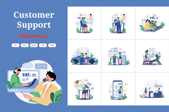 M632_Customer Support Illustration Pack