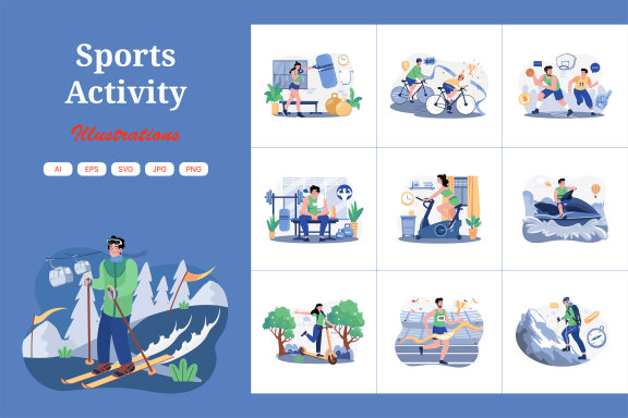 M629_Sports Activity Illustration Pack 1