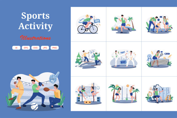 M629_Sports Activity Illustration Pack 2