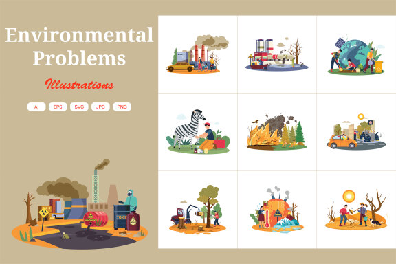 M622_Environmental Problems Illustration Pack 1