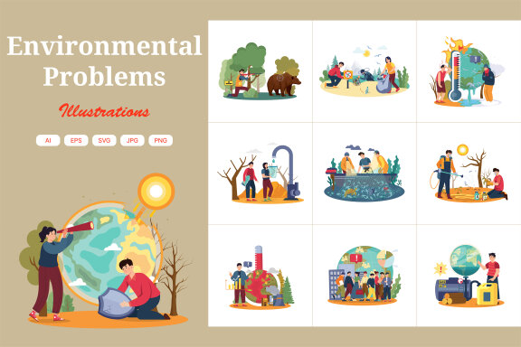 M622_Environmental Problems Illustration Pack 2